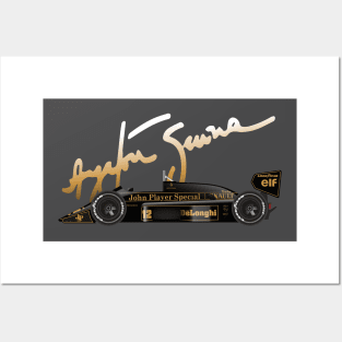 Ayrton Senna's Lotus 98T Illustration Posters and Art